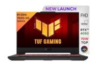 ASUS TUF Gaming A15, AMD Ryzen 7 7435HS, 15.6-inch FHD 144Hz, Gaming Laptop (16GB/512GB SSD/NVIDIA GeForce RTX 4050/Windows 11/90WHr/Mecha Gray/2.2 Kg), FA507NUR-LP082W