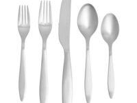 Amazon Basics 20-Piece Stainless Steel Satin Matte Flatware Set, Service for 4