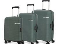 American Tourister Liftoff Spinner 3 Pc Set Dark Olive Polypropylene Spinner Hard Luggage with Double Wheel (Trolley/Suitcase), 8 Wheels, 79 Cm