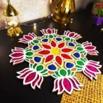 Ascension Portable Rangoli (11 inches) Stencil for Decor DIY Craft Reusable Templates for Floor Table Just Fill with Rangoli Atta or Grains for Navratri Pongal Pooja Mandir Rangoli Mats for Decoration (Design 2)