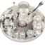 BENGALEN Silver Plated Pooja thali Set with 8 Inch Plate Kalash Bowl Agarbatti Stand Palli Diya Kumkum Stand Coin Ghanti Puja Thali for Diwali Home Mandir Office Wedding Return Gift Items
