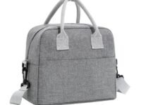 BLUE BEADS Thermal Insulated Travel Lunch Bags for Diwali Gift Item for Men Women Work, Student Kids to School Leak-Proof Hot Cold Lunch Bag Reusable Tote Bag with Aluminium Inner Foil (1 Pcs) Grey