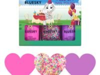 BLUESKY Kids Glossy Finish Nail Varnish Set Party Time Collection |Easy Peel-Off, Nail Polish For Kids,Gift Set,3 X 5Ml With Stickers