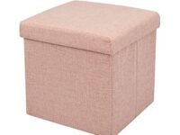Black gold The Finer Touch Jute Feel Z27 Storage Stool for Living Room Box Storage Ottoman Space Saving Stool Fancy Stool 30CM (Orange)