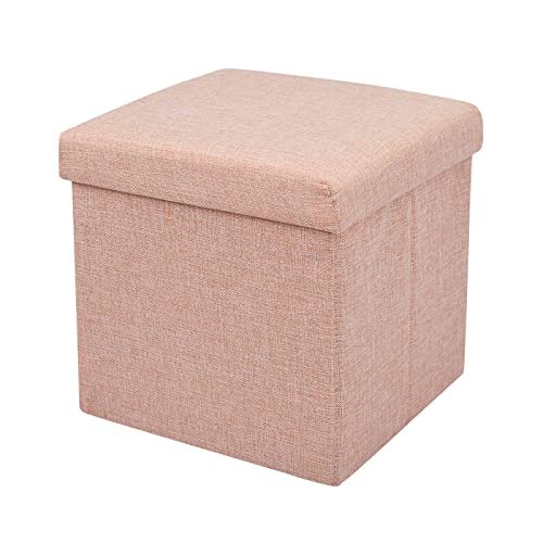 Black gold The Finer Touch Jute Feel Z27 Storage Stool for Living Room Box Storage Ottoman Space Saving Stool Fancy Stool 30CM (Orange)