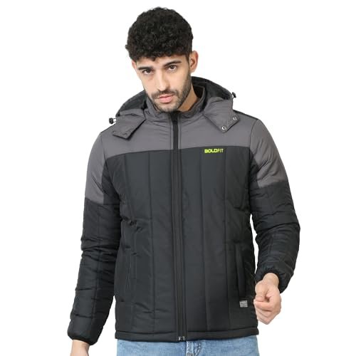 Boldfit Jacket For Men Quilted Jacket For Men Winter Wear Monsoon Winter Wear for men Men Hooded Winter Jackets For Men Padded Bomber Jacket For Men Full Sleeve Mens Jacket Winter Jacket For Men