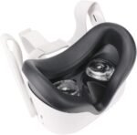 Careflection Silicone VR Face Cover for Oculus Quest 2, Face Pad & Face Cushion Compatible with Oculus Quest 2 VR Headset Face Cover Skin Accessories.. (Black)
