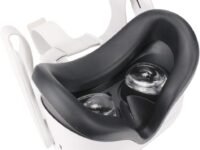 Careflection Silicone VR Face Cover for Oculus Quest 2, Face Pad & Face Cushion Compatible with Oculus Quest 2 VR Headset Face Cover Skin Accessories.. (Black)