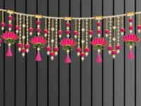 Divyakosh Torans for Entrance Door, Door Hangings for Home Decoration, Lotus Toran | Thoranam for Entrance Door, Toran for Home Decoration, Bandhanwar Size - 38 Inch X 9 Inch
