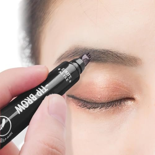 Eyebrow Pencil with a Micro-Fork Tip Applicator Creates Natural Looking Brows Effortlessly and Stays on All Day, Black