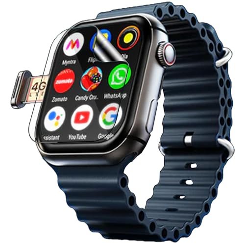 FCS smartwatch screen guard for FIRE-BOLTT Dream Wi-Fi+4G SIM | Pack of 3 | Edge to Edge Coverage | Ultrathin 0.125mm 9H anti shock flexible Watch screen protector TPU membrane (3)