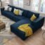 FURNY Minta 5- to 6-Person Sofa Fabric RHS Sectional L Shape Sofa Set (Blue)