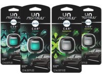 Febreze Car Air Fresheners, Unstopables Fresy & Paradise Scents, Odor Eliminator for Strong Odors Car Vent Clips (4 Count)