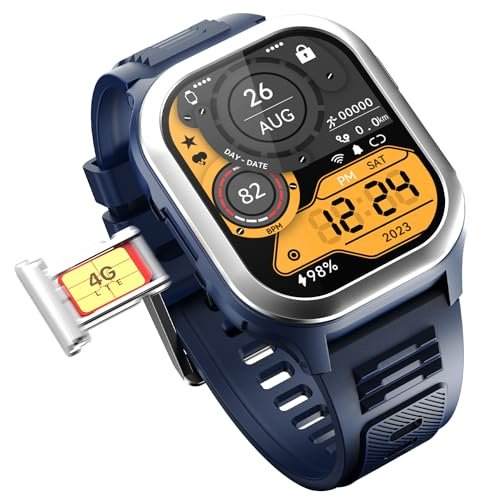 Fire-Boltt 4G Pro Volte Calling Smart Watch- 2.02” TFT Display, 4G Nano-SIM GPS, Health Suite, Sports Modes, 400mAh Battery (Blue)
