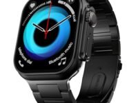 Fire-Boltt Dapper’s 54.61 mm (2.15 inch) IPS Big Screen, GPS Tracking, Compass, Wireless Charging, Bluetooth Calling, 105 Sports Modes, Video Watchfaces (Black Chain)