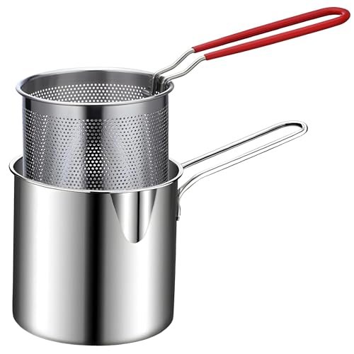 FlairFInds Stainless Steel Deep Fryer Pot | Detachable Fryer Pan With Basket | Deep Fry Pan For Home & Kitchen | Cookware Tool | Kitchen Tool & Accessories