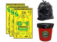 G 1 Garbage Bags Medium Size Black Color 19 X 21 Inch, Disposable Pantry Dustbin Covers, Standard, 90 Count, Plastic, Count of 90