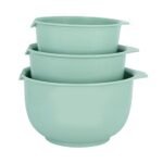 Glad Mixing Bowls with Pour Spout, Set of 3 | Nesting Design Saves Space | Non-Slip, BPA Free, Dishwasher Safe | Kitchen Cooking and Baking Supplies, Sage Green