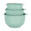 Glad Mixing Bowls with Pour Spout, Set of 3 | Nesting Design Saves Space | Non-Slip, BPA Free, Dishwasher Safe | Kitchen Cooking and Baking Supplies, Sage Green