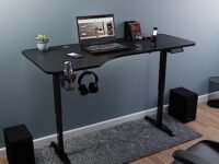 Green Soul Trigger Multipurpose Electric Height Adjustable Engineered Wood Table Desk,Ergonomic Spacious Sit-Stand Desk, Digital Display with Memory Preset Option-| Installation Provided (Black)