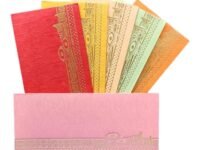 Jhintemetic® - Pack of 25 Matellic 5 Colours of 5 Each Randomly Picked Colourful Designer Shagun Lifafa/Money Gift Envelope with Royal Sarangi for Gifting Money on any occasion