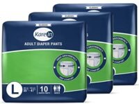 KareIn Classic Adult Diaper Pants, Large 90-120 Cm (35"- 47"), 30 Count, Unisex, Leakproof, Elastic Waist, Wetness Indicator, Pack of 3