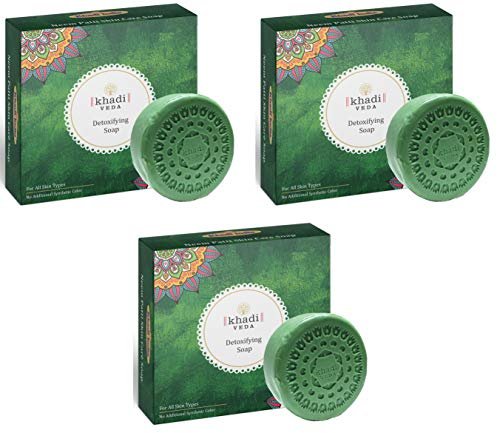 Khadi Veda Neem Patti Detoxifying Skin Care Bath Soap 100 gm Each (Pack of 3)