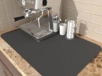 LANFFIA Large Dish Drying Mat, Pro Drying Mat with Non-Slip Rubber Backed, Placemat for Dish Drying, Kitchen Mat for Wet Utensils, Water Absorbent Mats for Kitchen