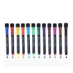 Levin Magnetic Dry Erase Markers Fine Point Tip, 12 Colors White Board Markers Dry Erase Marker with Eraser Cap, Whiteboard Markers Thin Dry Erase Markers for Kids Teachers Office School Supplies