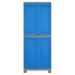 Nilkamal Freedom Big (FB1) Compact Plastic Cabinet for Storage | Space & Clothes Organizer | Shelves | Cupboard | Almari | Wardrobe | Living Room | Adult & Kids | for Home Kitchen & Office Blue & Grey