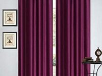 Panipat Textile Curtain Plain Solid Room Darkening Long Door Eyelet Curtain Panel Parda for Drawing Room, Living Room/Bedroom(Wine, 8 Feet) - Pack of 2