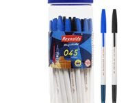 Reynolds 045 Ball Pen SET - 25 PENS (20 Blue 5 Black) | PENS WITH COMFORTABLE GRIP |BALL PENS FOR WRITING | PEN FOR STUDENTS & OFFICE STATIONERY | 0.7 mm TIP SIZE