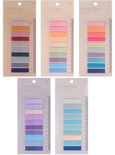 SHUTTLE ART Sticky Tabs Sticky Index Tabs for Annotating Books Page Markers Transparent Sticky Notes Colorful Morandi Sticky Book Tabs (5 Packs | 1000 Pcs Notes)