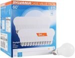 SYLVANIA LED A19 Light Bulb, 60W Equivalent, Efficient 8.5, 10 Year, W, 5000K, 800 Lumens, Frosted, Daylight - 24 Count (Pack of 1)