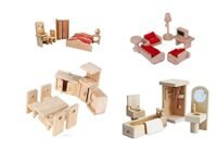 Shy Shy, Miniature Bedroom, Guestroom, Kitchen, Bathroom Mini Wooden Furniture Set for Perfect Combination for Dollhouse/Kids