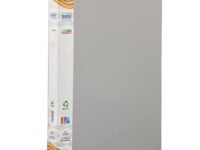 Solo 2-D A4 Ring Binder File Folder, Office Document Organizer with Inside Pocket, Presentation Display Plastic File for Certificates, Portfolio, Papers & Projects (Grey)