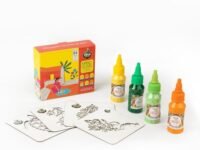 TOTA 4 Rangoli Colour Powder Bottles & 4X4 Inch MDF Rangoli Stencils – Gift Pack for Diwali, Navratri, Onam, Pongal, Pooja Decorations | Unique for Floor Rangoli Art | Set of 4