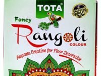 TOTA Rangoli Colors Powder for Floor Rangoli Decorations, Sand Art, Craft, Home Decor, Pooja. Diwali Rangoli Kit Set of 10 Rangoli Colors in Pouches with 1 Swastik Stencil - 1.2 Kg