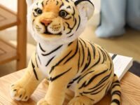 Tickles Siberian Jungle Tiger Soft Stuffed Animal Plush Toy for Kids Birthday Gifts Car (Color: Yellow & Black Size: 35 Cm)