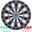 Toyshine Wooden Double Sided 12 inch Dart Board Family Game Set with 4 Steel Tip Needle for Kids and Adults (SSTP) - B