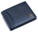 WildHorn Top Grain Leather Wallet for Men I Ultra Strong Stitching I 2 Currency Compartments (Blue Print)