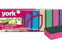 YORK Non-Abrasive Cleaning Scouring Heavy-Duty Sponge for Kitchen Scratch Proof Kitchen Utensil Scrubber Pads for Pans, Dishes, Bathroom & Non-Stick Cookware Sponge Scrubbers, Size 9x6x3 CM 10 Pcs