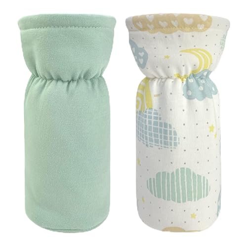 abracadabra Cotton Relaxed Fit Bottle Modern Cover (Set Of 2) - Lost In Clouds,Black