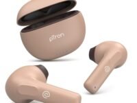 pTron Bassbuds NX in-Ear TWS Earbuds, TruTalk AI-ENC Calls, 32Hrs Playtime, 13mm Drivers, Bluetooth V5.3 Wireless Headphones, Voice Assistant, Type-C Fast Charging & IPX5 Water Resistant (Sand Brown)