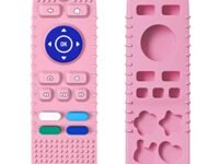 tekme Remote Silicone Teether For Baby, For 3+ Months Baby, Helps Biting Skills Development, Colour & Shape Recognition, Teething Toys For Babies And Toddlers (Pink)