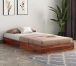 Elavra Bryan Trundle Sheesham Wood Single Size Bed Without Storage for Bedroom Living Room Home Wooden Palang for Hotel (Natural Finish)