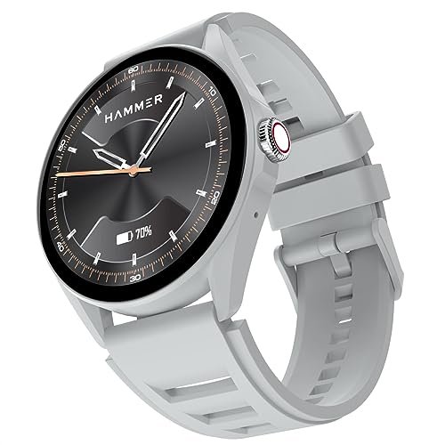 HAMMER Cyclone 1.39" Round Dial Smart Watch with Calling Function, High Refresh Rate, Multi Sports Modes, Spo2, HR, Voice Assistant (Ash Grey)