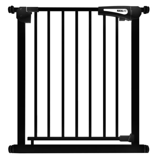 Lyrovo Metal Baby Safety Gate 2 Way Auto Close 75-95 cm Adjustable for Kids, Dogs, Pets, Infants (75-95Cm, Black)