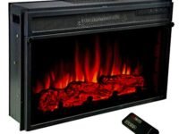 RVA Decorative Electric Fireplace with Remote (28 INCHES, BLACK MATT)