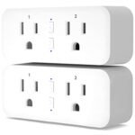 KMC Smart Plug Duo, 2-Outlet Wi-Fi Smart Plug, 2-Pack, Multi Plug Adapter, Independently Controlled Smart Outlets, Works with Alexa & Google Assistant, No Hub Required